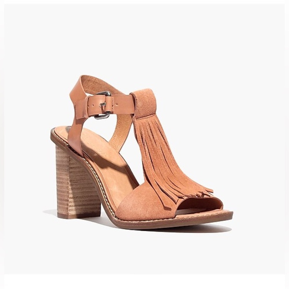 Madewell Fey Suede Fridge Heels Sandals Boho Block Heel 9